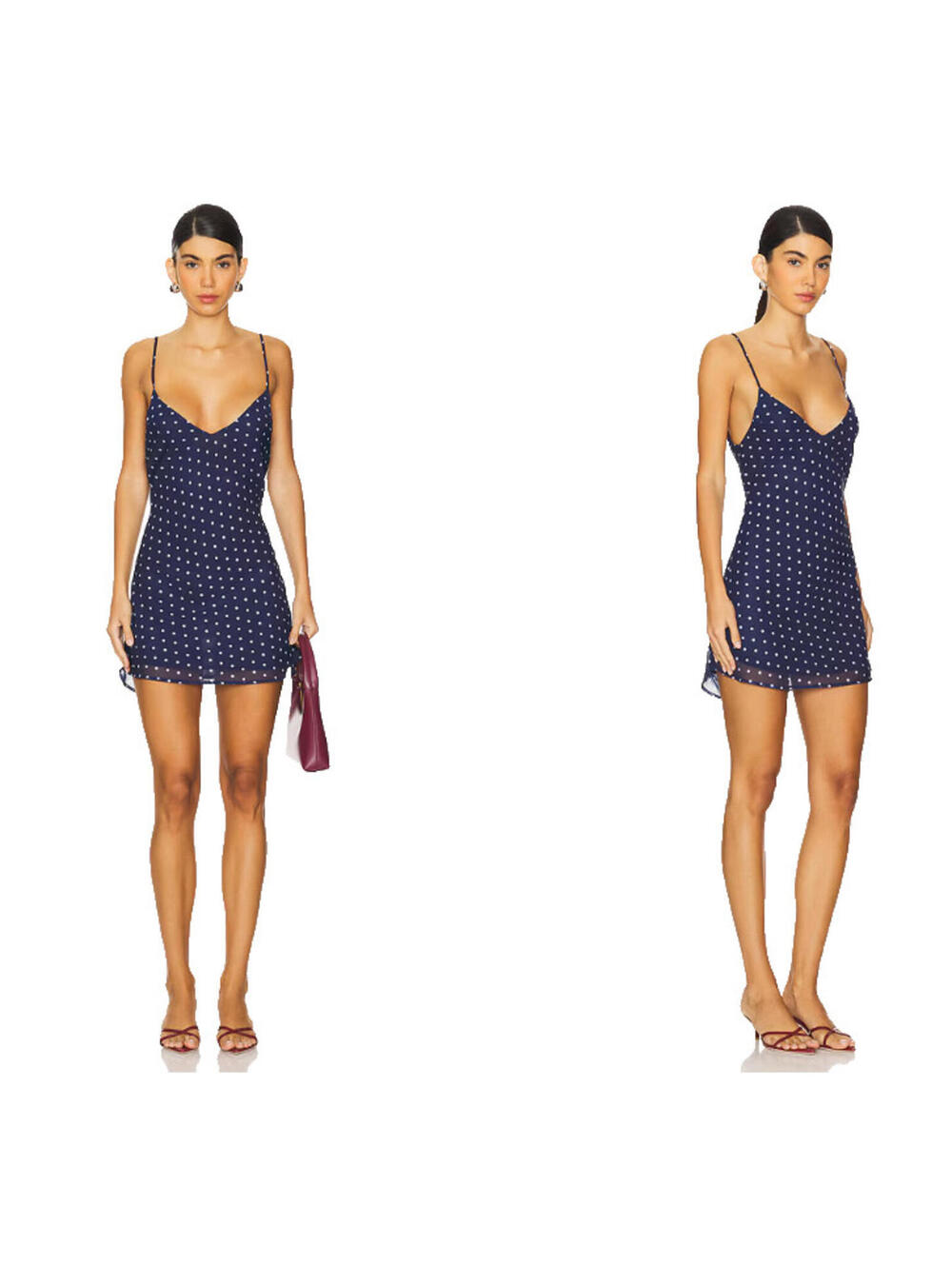 Bella Venice Jordan Slip Dress Navy & White polk a dot size M NWT $145msrp